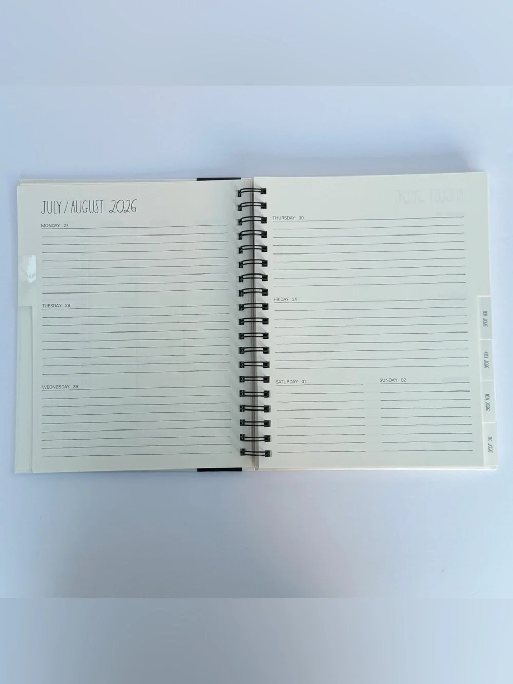 Rae Dunn 2027 Hard Cover Planner 17-month TWENTY TWENTY-SEVEN (Black/Ivory)